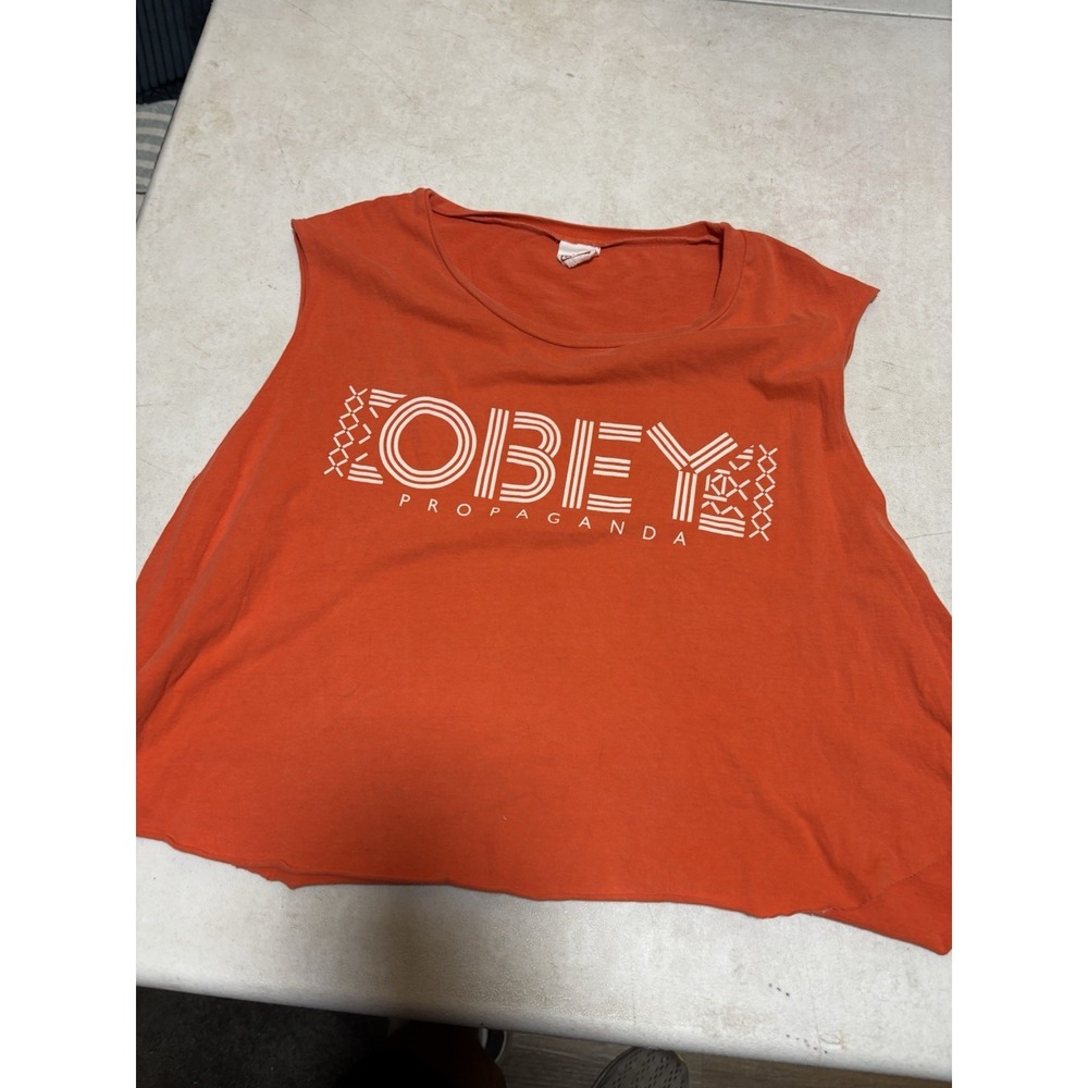 Obey Crop Top Tee Size Small Women